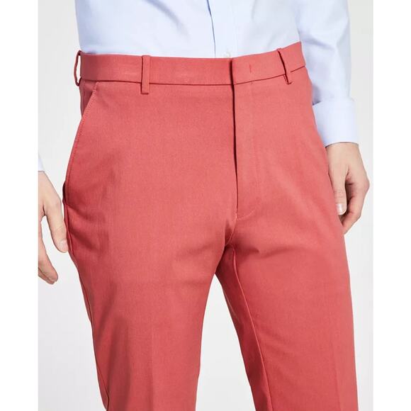Tommy Hilfiger Men's Red Coral Stretch Modern-Fit TH Flex Dress Pants Size 36x30 - Picture 4 of 5